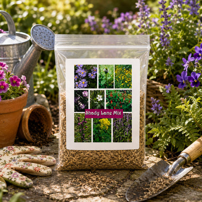 Shady Lane Native Wildflower Seed Mix | 2.88 oz | Prairie Legacy Inc.