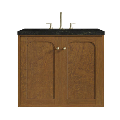 James Martin Laurent 30" Dual Mount Single Bathroom Vanity, Honey Oak