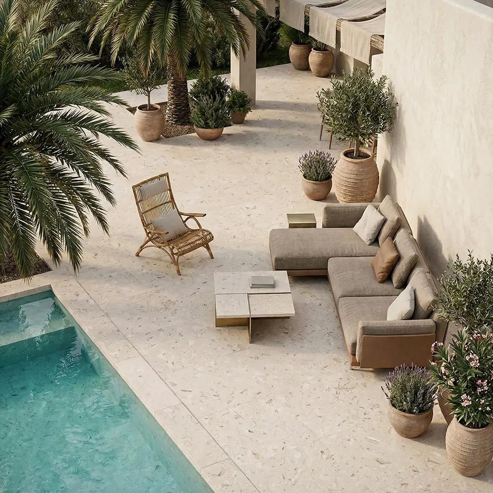 Shell Reef Tumbled Limestone Pavers 16x16
