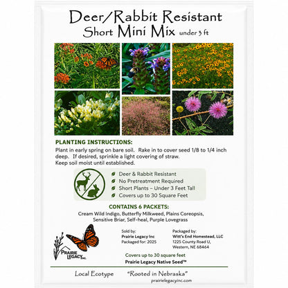 Deer & Rabbit Resistent Wildflower Bundle | Tall & Short Mini Mixes | Prairie Legacy Inc.