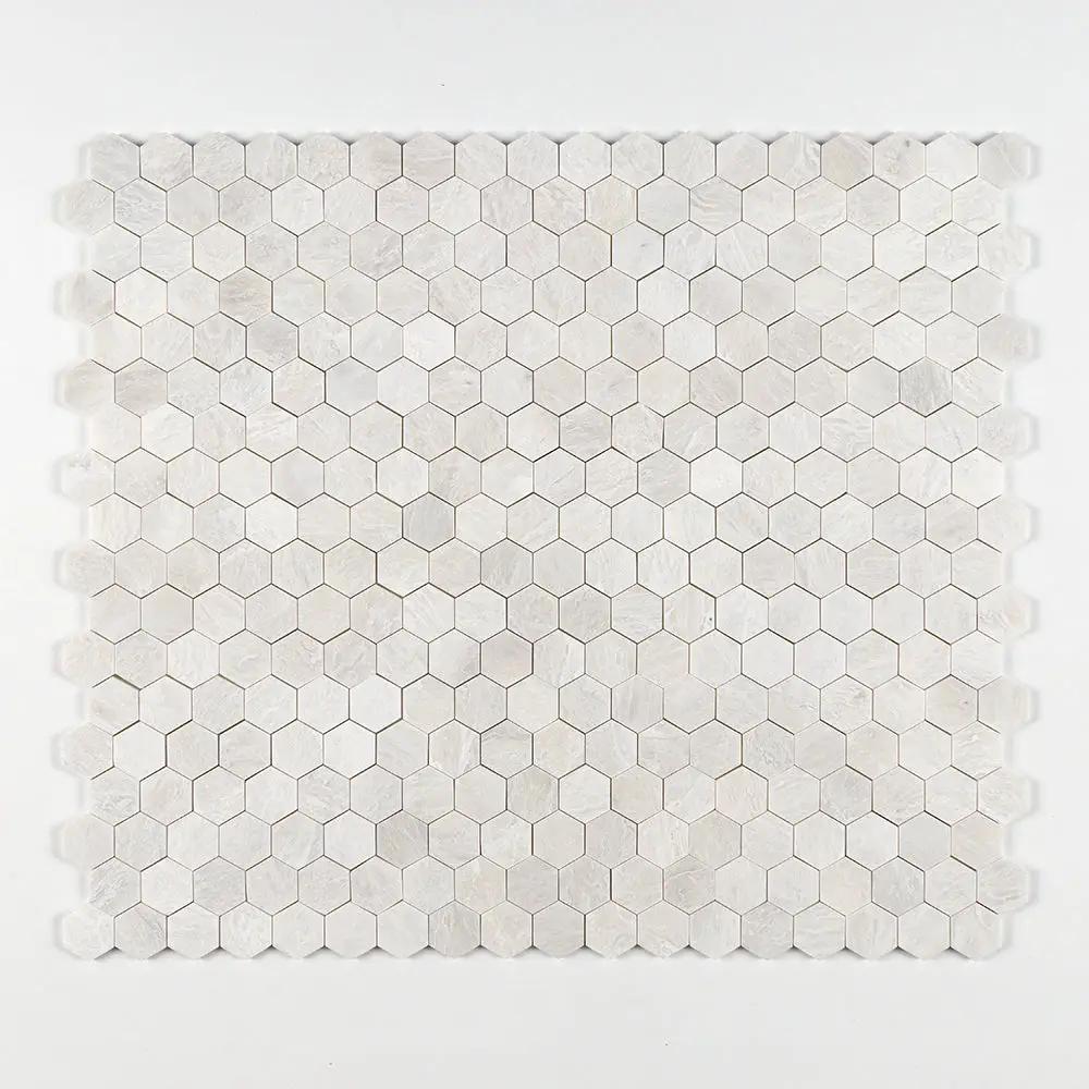 Siberian White Honed Hexagon 2x2 Marble Mosaics 10 3/8x12