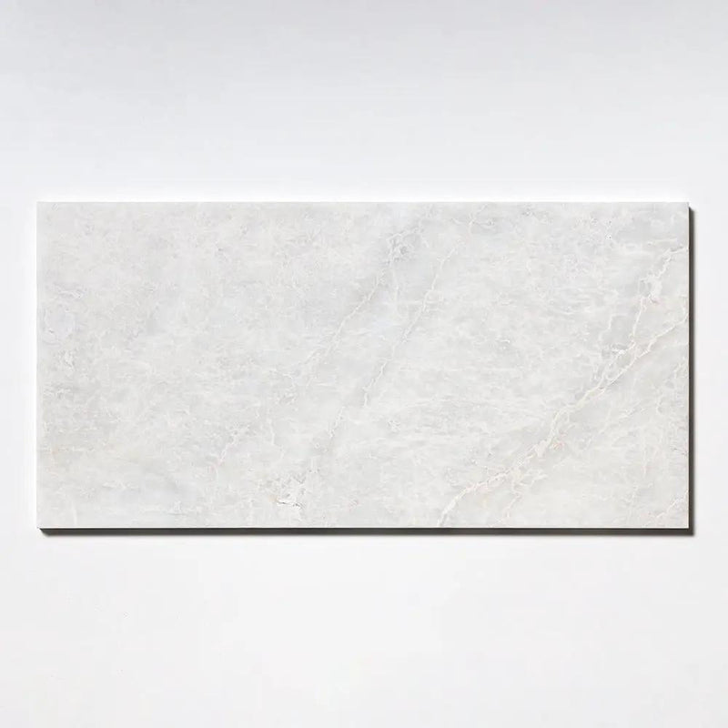 Siberian White Honed Marble Tiles 12x24