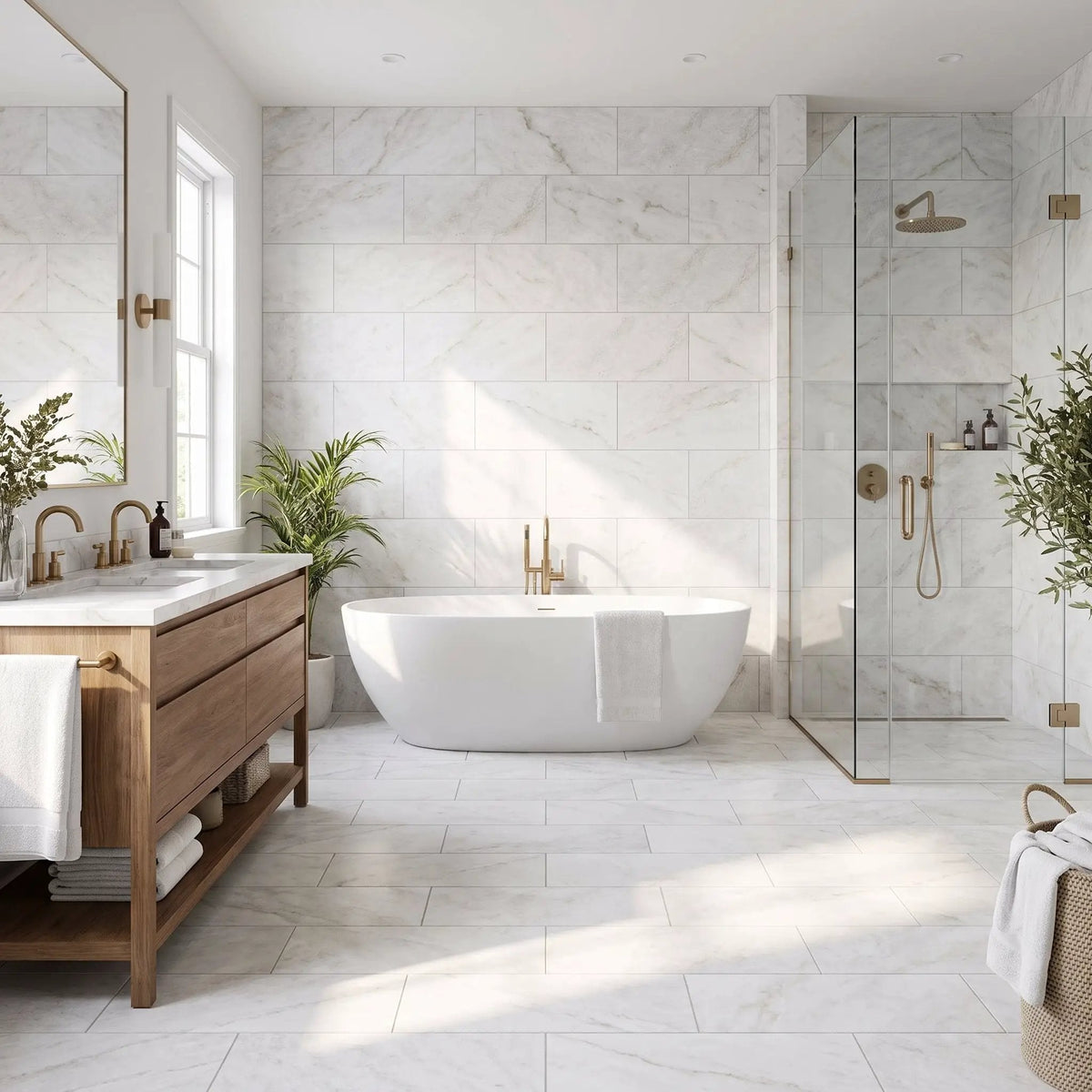 Siberian White Honed Marble Tiles 12x24