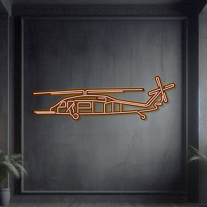 HH-60 Pave Hawk Metal Neon Aircraft Wall Art - NCN0050