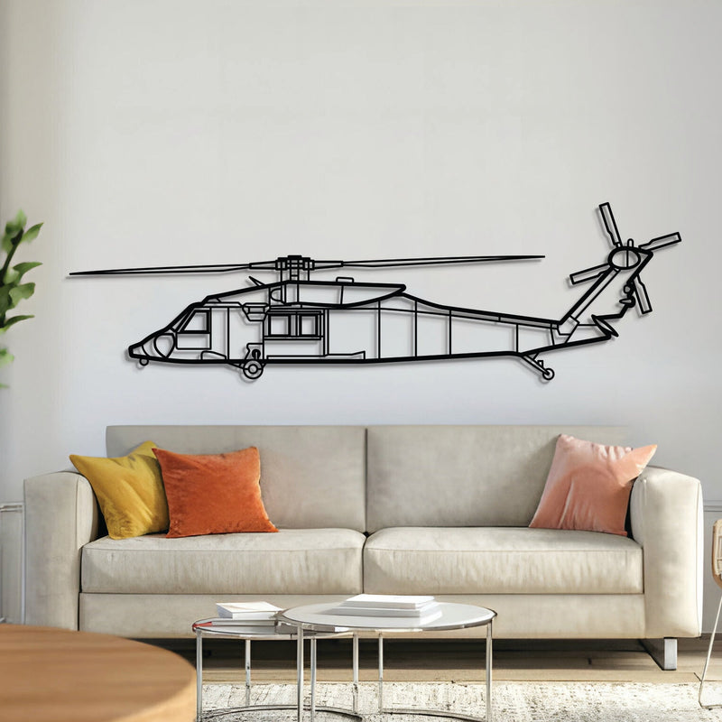 HH60-M Metal Aircraft Wall Art - NCP0285, black