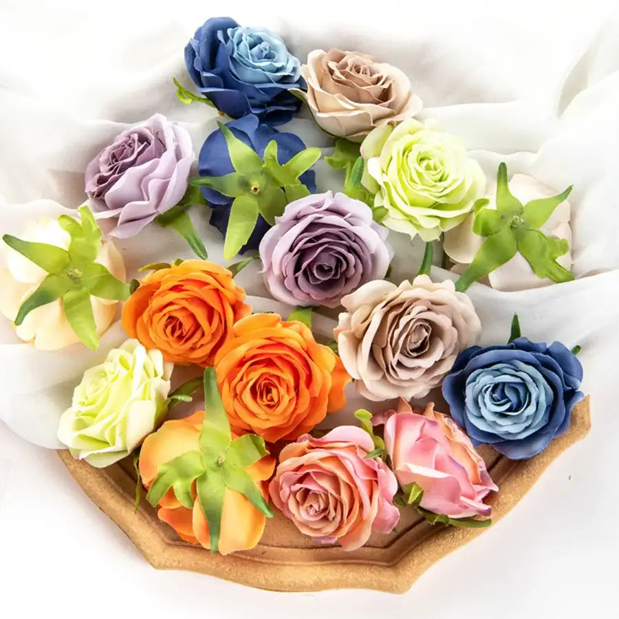 Silk blue artificial flowers for wedding party decor bedroom rose