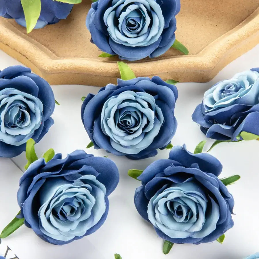 Silk blue artificial flowers for wedding party decor bedroom rose