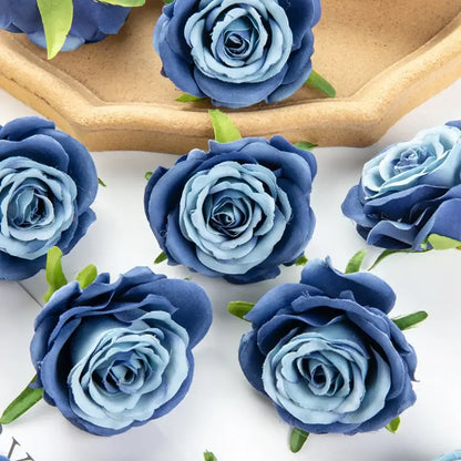 Silk blue artificial flowers for wedding party decor bedroom rose
