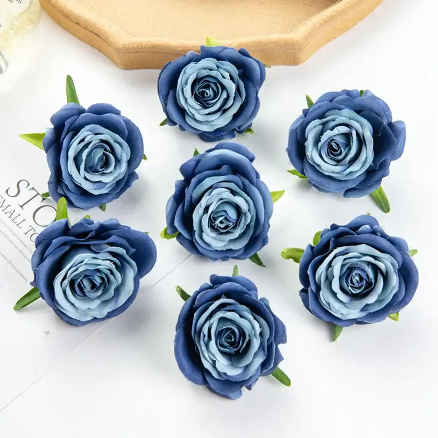 Silk blue artificial flowers for wedding party decor bedroom rose