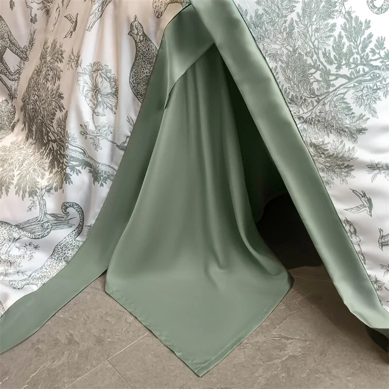 DecorBites™ Silky Eucalyptus Fiber Bedding Set - Forest Leopard