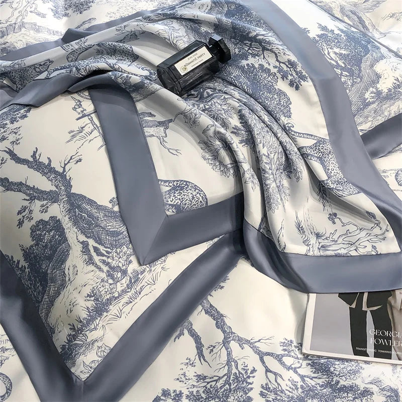 DecorBites™ Silky Eucalyptus Fiber Bedding Set - Forest Leopard