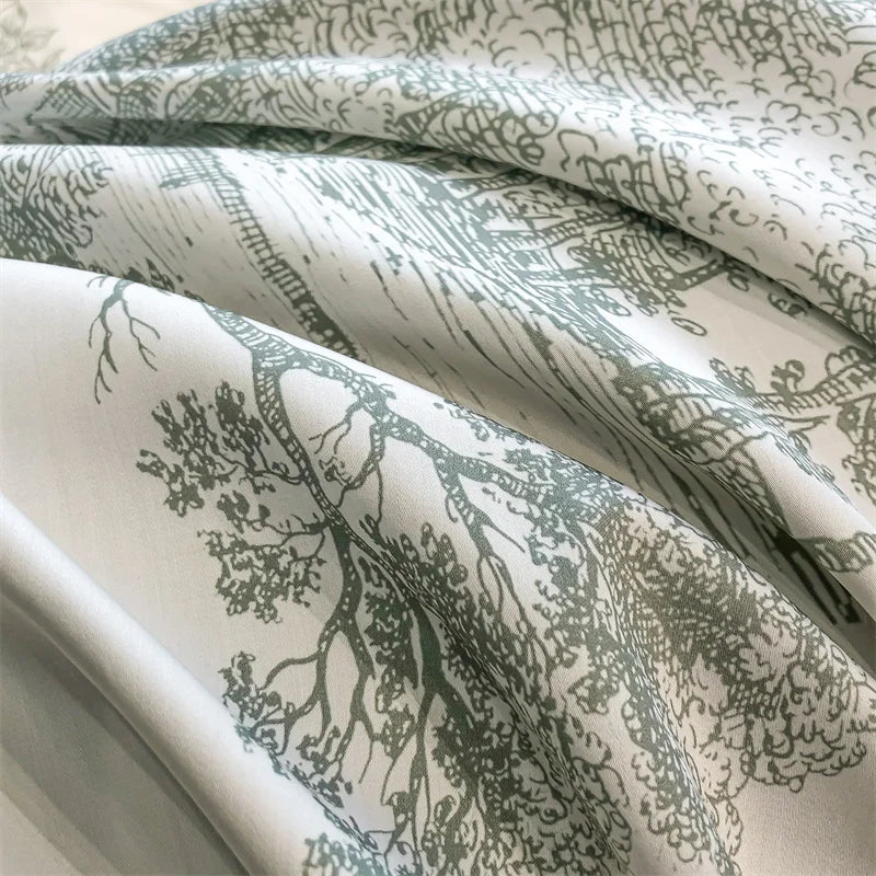 DecorBites™ Silky Eucalyptus Fiber Bedding Set - Forest Leopard