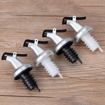 Silver and black lever bottle cap stopper set kitchen dispenser