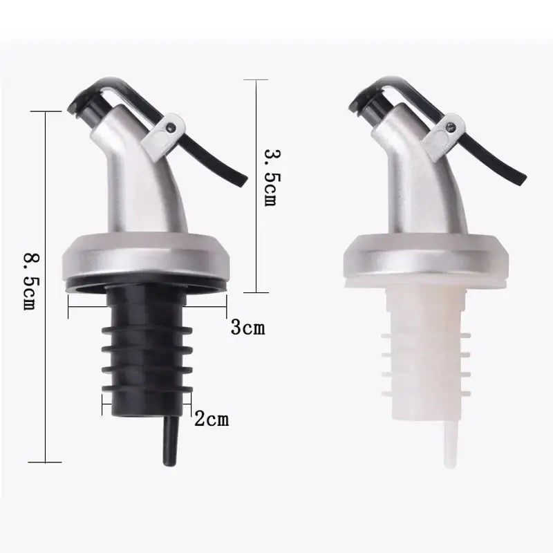 Silver and black lever bottle cap stopper set kitchen dispenser