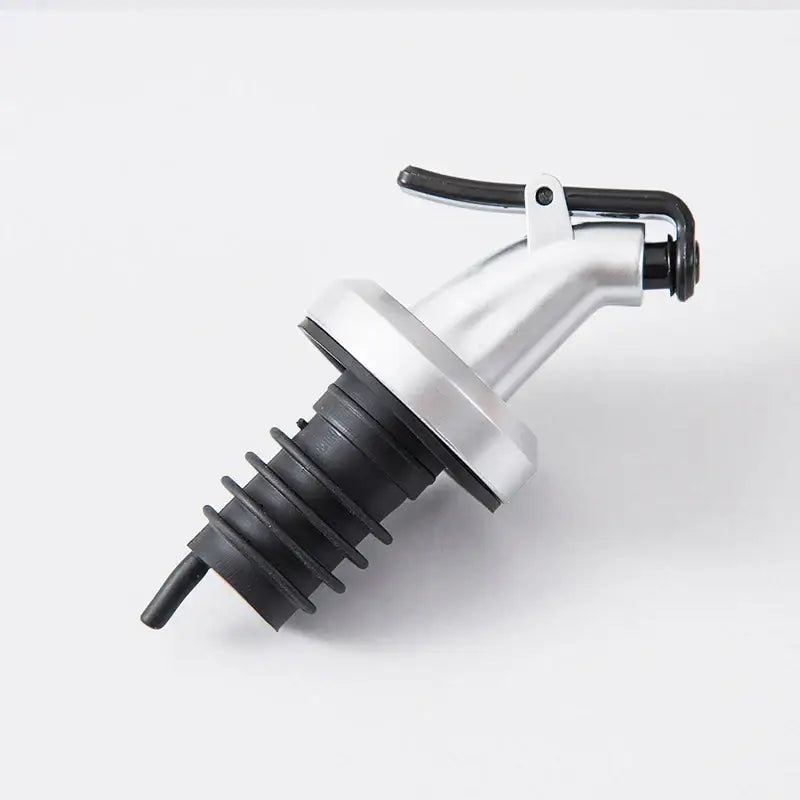 Silver and black lever bottle cap stopper set kitchen dispenser