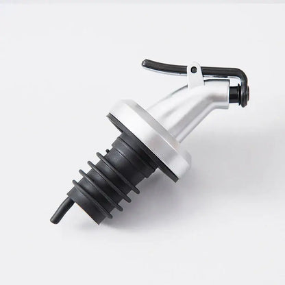 Silver and black lever bottle cap stopper set kitchen dispenser