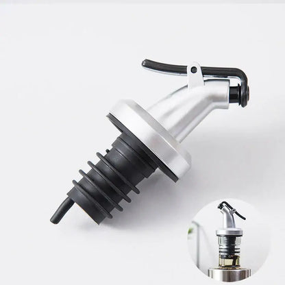 Silver and black lever bottle cap stopper set kitchen dispenser