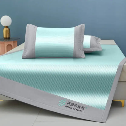 Silver and gray antibacterial cooling sheet – bedroom ice silk pad