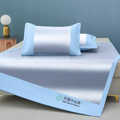 Silver and gray antibacterial cooling sheet – bedroom ice silk pad