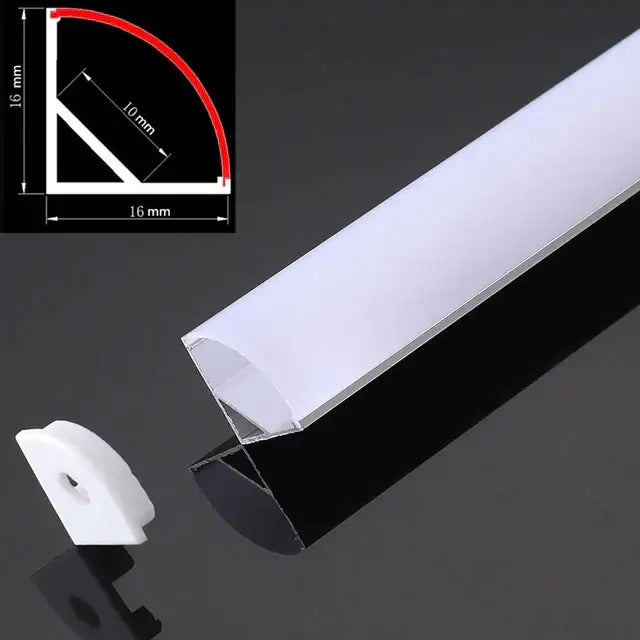 Silver and white aluminum profile recessed led strip channel kitchen
