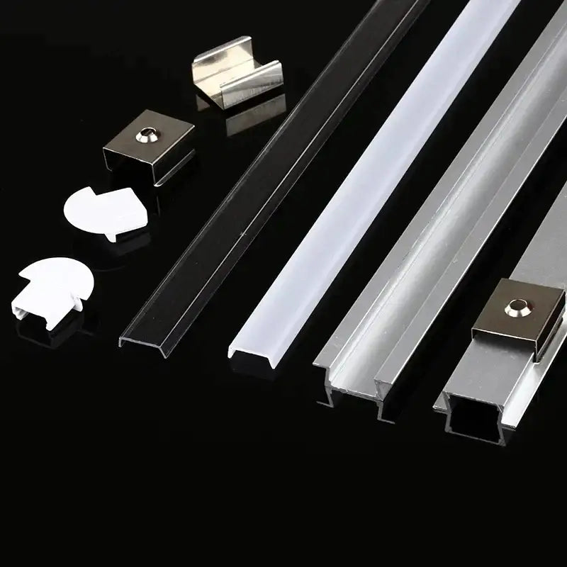 Silver and white aluminum profile recessed led strip channel kitchen