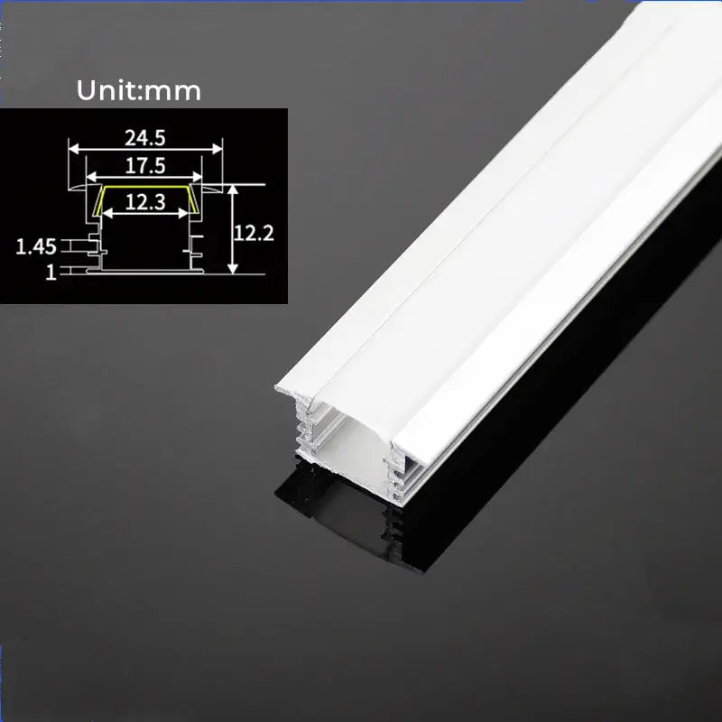 Silver and white aluminum profile recessed led strip channel kitchen