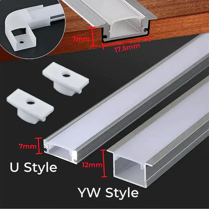 Silver and white aluminum profile recessed led strip channel kitchen