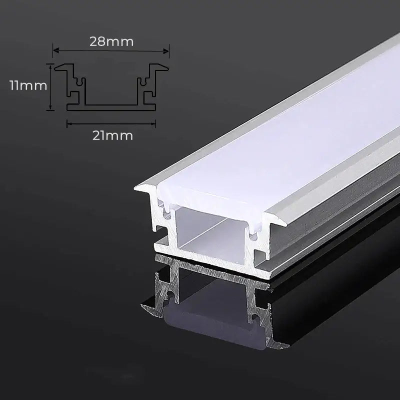 Silver and white aluminum profile recessed led strip channel kitchen