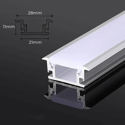 Silver and white aluminum profile recessed led strip channel kitchen