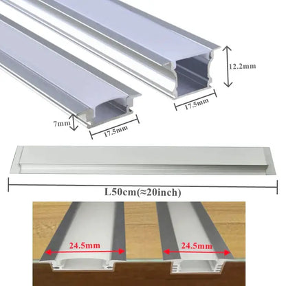 Silver and white aluminum profile recessed led strip channel kitchen