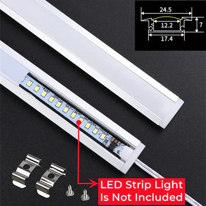 Silver and white aluminum profile recessed led strip channel kitchen