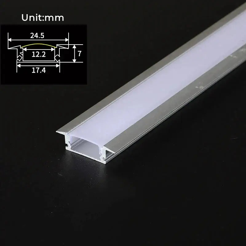 Silver and white aluminum profile recessed led strip channel kitchen
