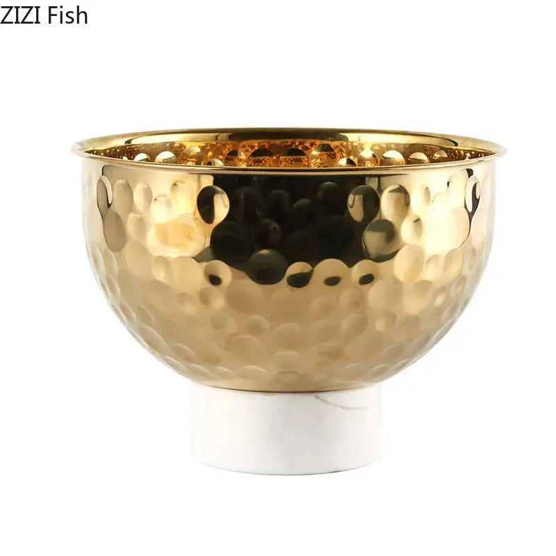 Silver and white hammer pattern fruits bowl dining room pedestal tray