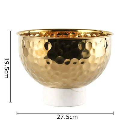 Silver and white hammer pattern fruits bowl dining room pedestal tray