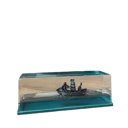 Silver black pearl pirate ship glass display case office decor