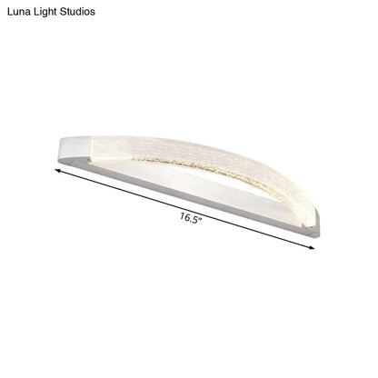 DecorBites™ Silver Bow-Shaped LED Wall Mount Vanity Light with Bubble Crystal Accent, Natural Light, 12.5"/16.5"/20" Wide