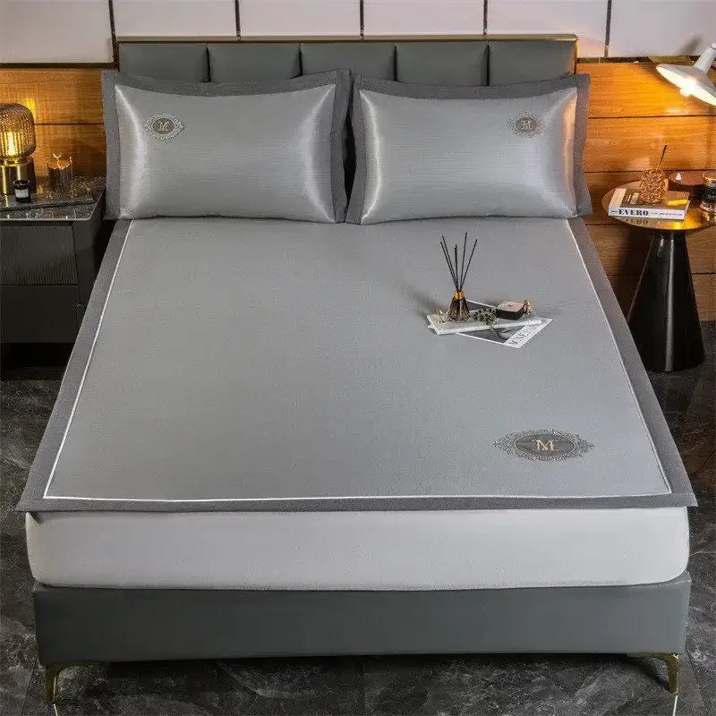 Silver carbon light cooling mat bedroom breathable bed sheet set