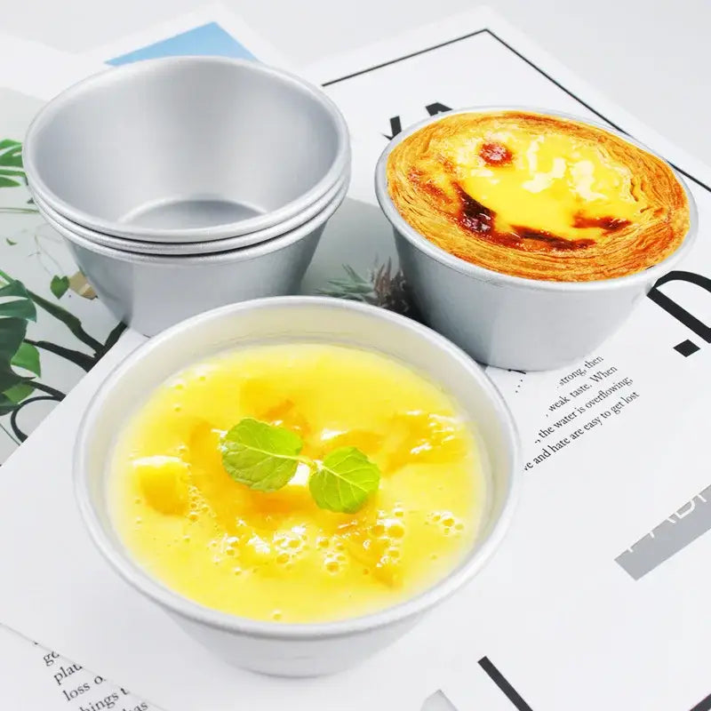 Silver carbon steel cake mold set for kitchen mini round cups