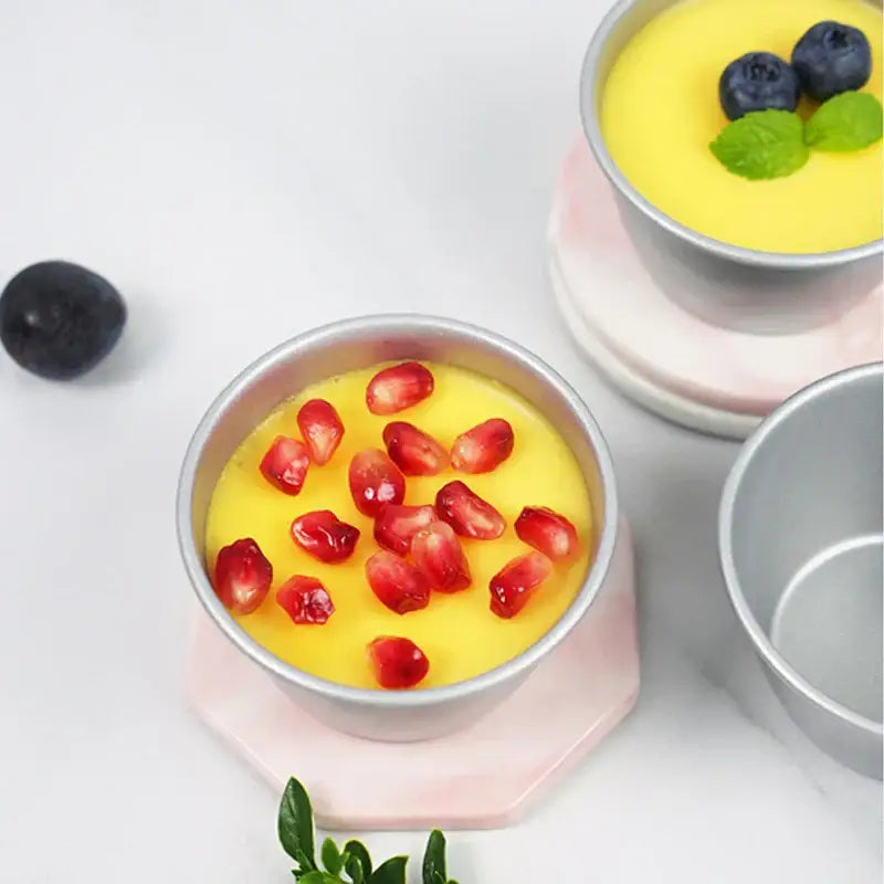 Silver carbon steel cake mold set for kitchen mini round cups