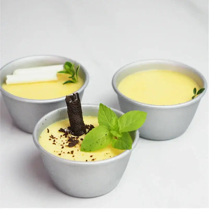 Silver carbon steel cake mold set for kitchen mini round cups