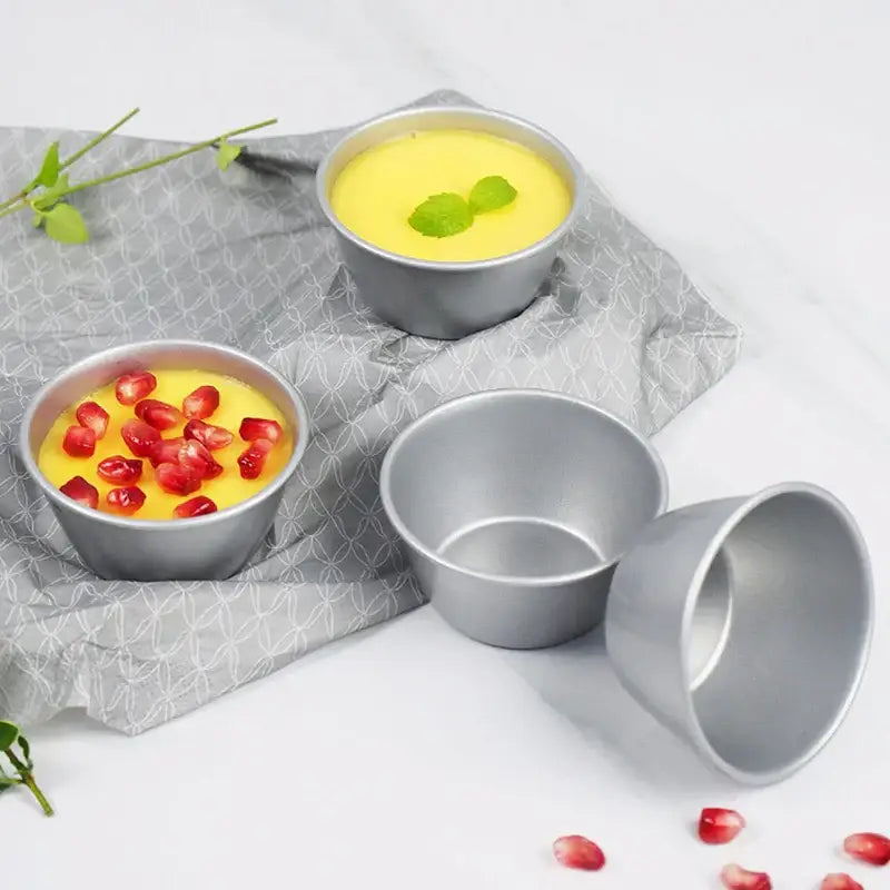 Silver carbon steel cake mold set for kitchen mini round cups