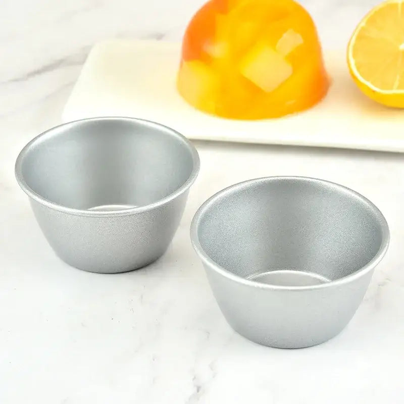 Silver carbon steel cake mold set for kitchen mini round cups