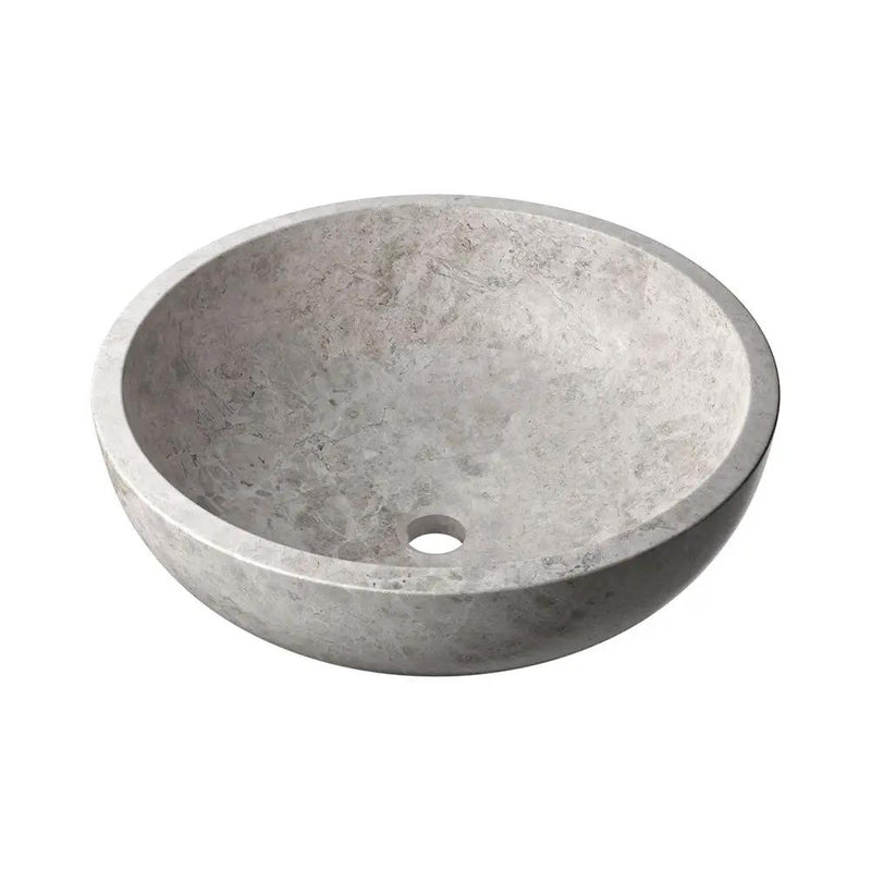 Silver Mystique Honed Vessel Marble Sink 18x6