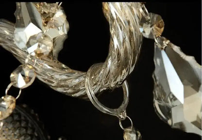 Silver crystal cognac wall lamp for luxury living room