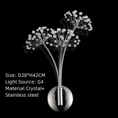 Silver crystal dandelion led floor lamp for living room bedroom