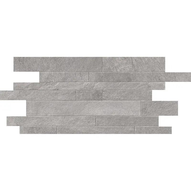 Sterling Mist Matte Muretto Stone Look Porcelain Mosaics 12x24