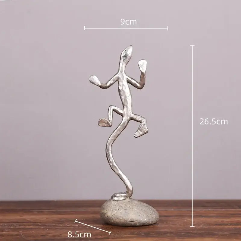 Silver gecko lizard resin candlestick living room decor figurines