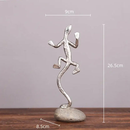 Silver gecko lizard resin candlestick living room decor figurines