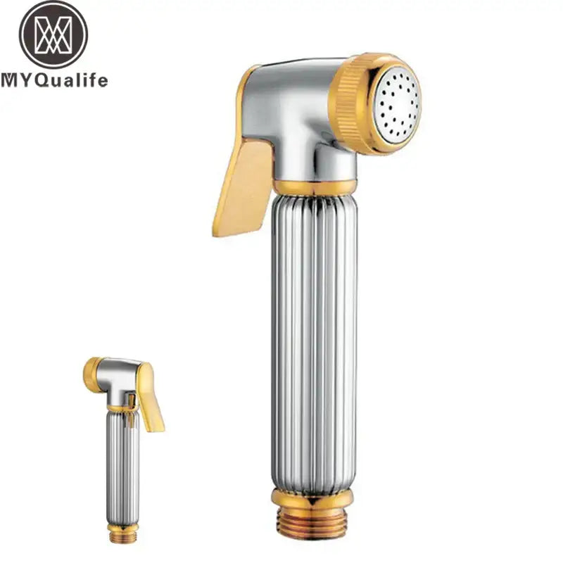 Silver & golden bidet sprayer – bathroom handheld shower head