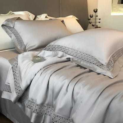 Silver gray eucalyptus fiber summer quilt bedroom bedding set